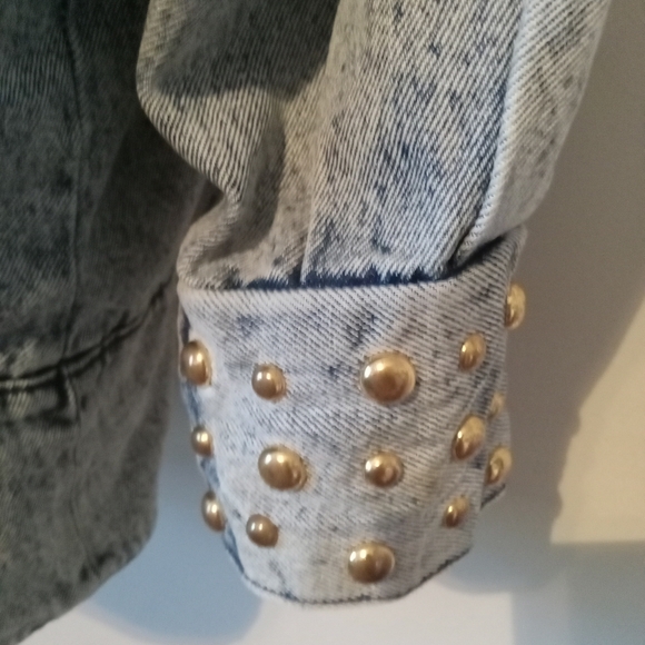 Rare Vintage Oversized Embellished Denim Jacket with Colorful Accents - Picture 4 of 10